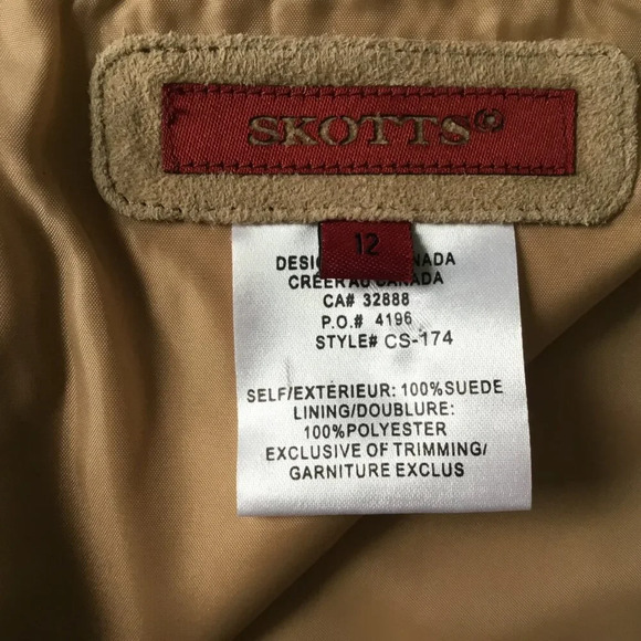 Skotts Suede Skirt Womens Natural  Leather A Line size 12 - Picture 8 of 9